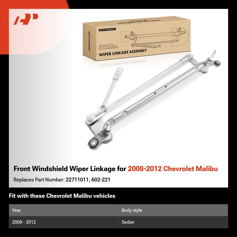 Front Windshield Wiper Linkage for 2008-2012 Chevrolet Malibu
