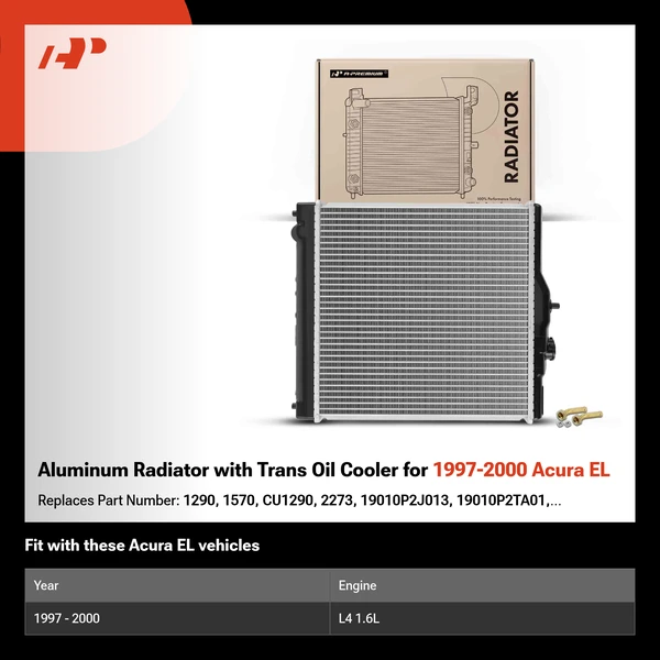 Aluminum Radiator with Trans Oil Cooler for 1997-2000 Acura EL