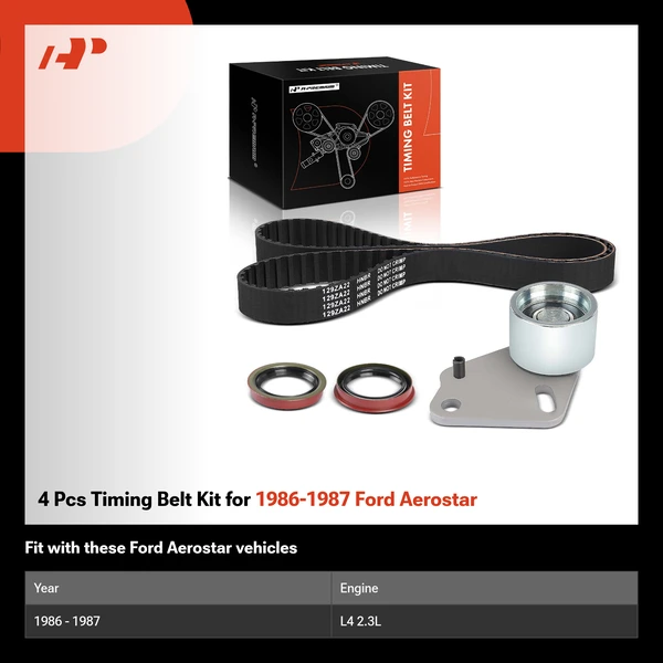 4 Pcs Timing Belt Kit for 1986-1987 Ford Aerostar