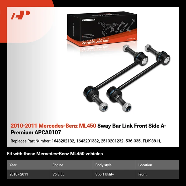 2010-2011 Mercedes-Benz ML450 Sway Bar Link Front Side A-Premium APCA0107