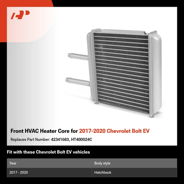 Front HVAC Heater Core for 2017-2020 Chevrolet Bolt EV