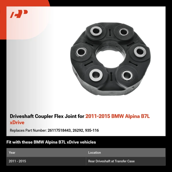 Driveshaft Coupler Flex Joint for 2011-2015 BMW Alpina B7L xDrive