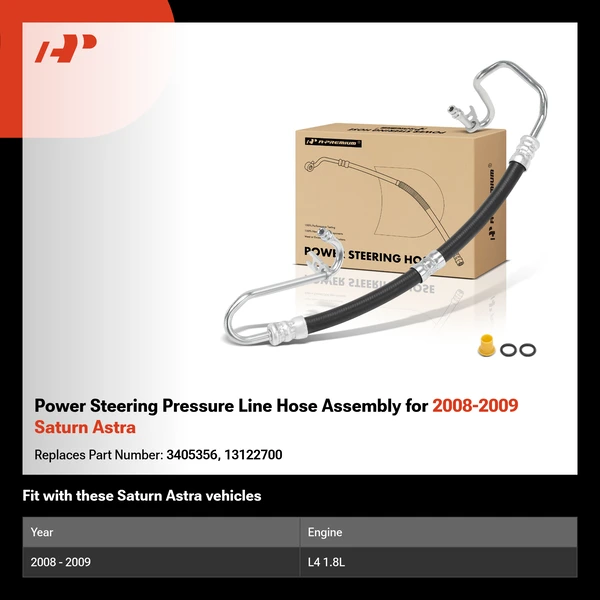 Power Steering Pressure Line Hose Assembly for 2008-2009 Saturn Astra