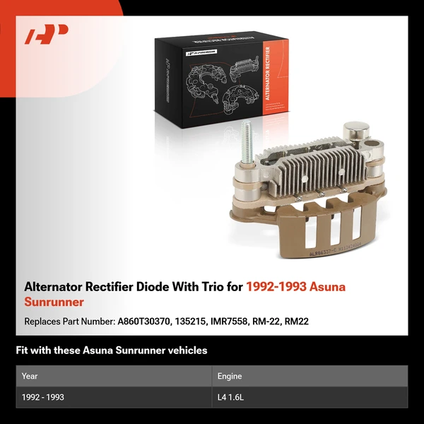 Alternator Rectifier Diode With Trio for 1992-1993 Asuna Sunrunner