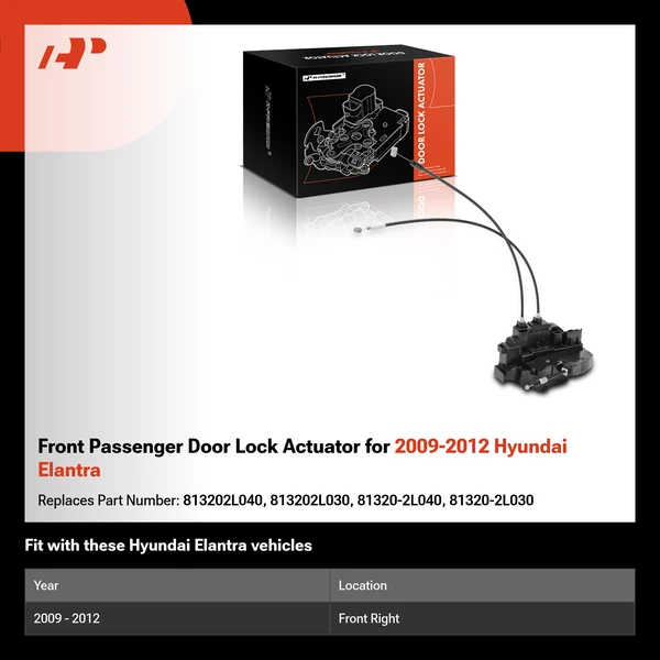 Front Passenger Door Lock Actuator for 2009-2012 Hyundai Elantra