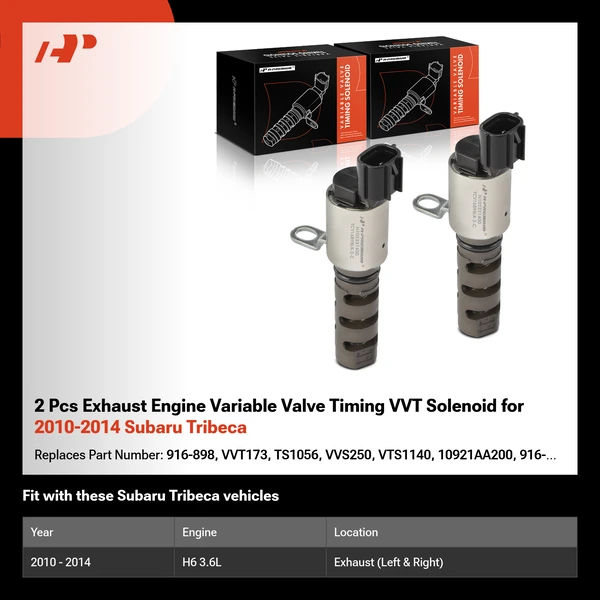 2 Pcs Exhaust Engine Variable Valve Timing VVT Solenoid for 2010-2014 Subaru Tribeca