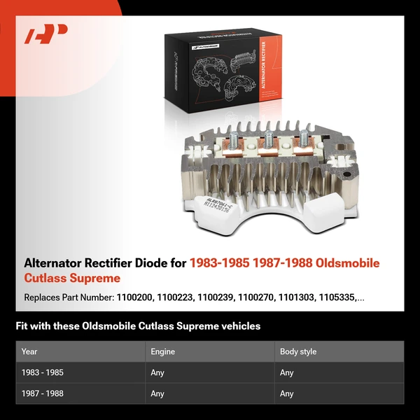 Alternator Rectifier Diode for 1983-1985 1987-1988 Oldsmobile Cutlass Supreme