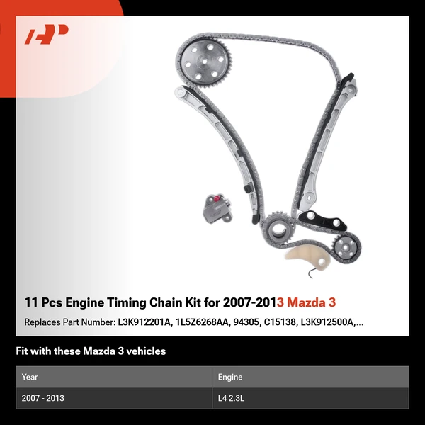11 Pcs Engine Timing Chain Kit for 2007-2013 Mazda 3