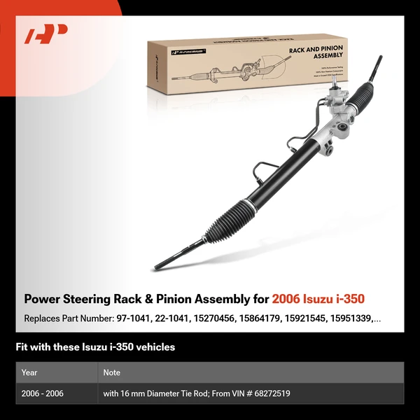Power Steering Rack & Pinion Assembly for 2006 Isuzu i-350