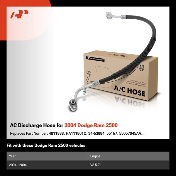 AC Discharge Hose for 2004 Dodge Ram 2500