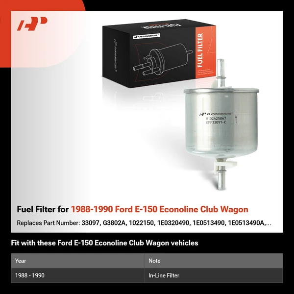 Fuel Filter for 1988-1990 Ford E-150 Econoline Club Wagon