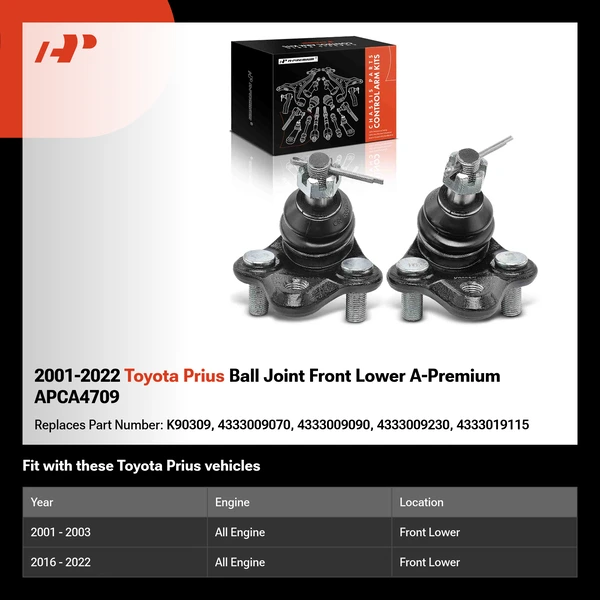 2001-2022 Toyota Prius Ball Joint Front Lower A-Premium APCA4709