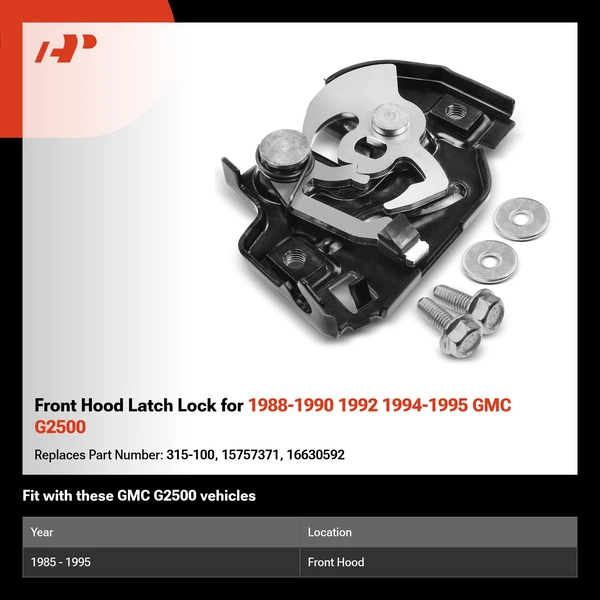 Front Hood Latch Lock for 1988-1990 1992 1994-1995 GMC G2500