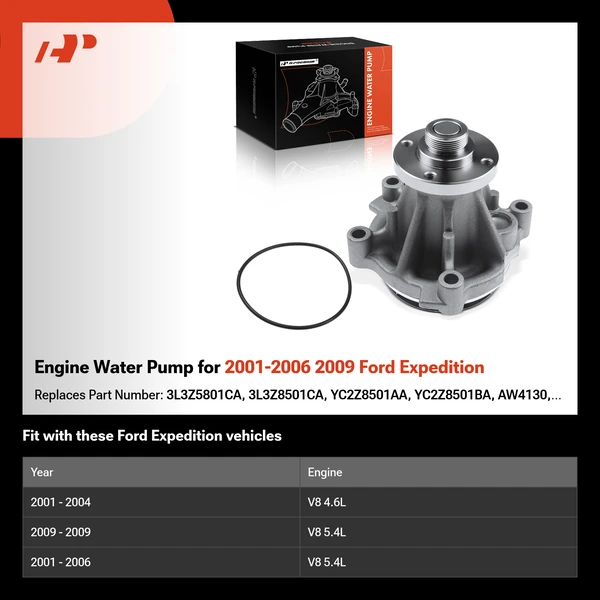 Engine Water Pump for 2001-2006 2009 Ford Expedition