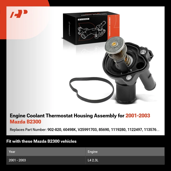 Engine Coolant Thermostat Housing Assembly for 2001-2003 Mazda B2300