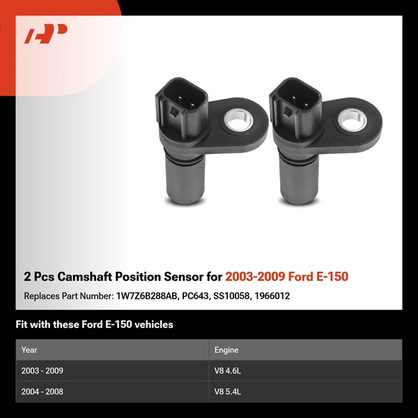 2 Pcs Camshaft Position Sensor for 2003-2009 Ford E-150