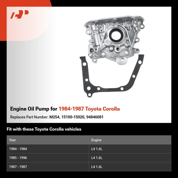 Engine Oil Pump for 1984-1987 Toyota Corolla