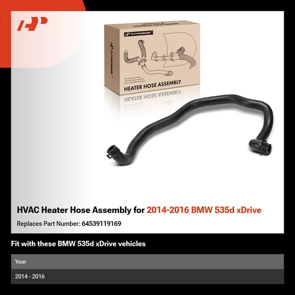 HVAC Heater Hose Assembly for 2014-2016 BMW 535d xDrive