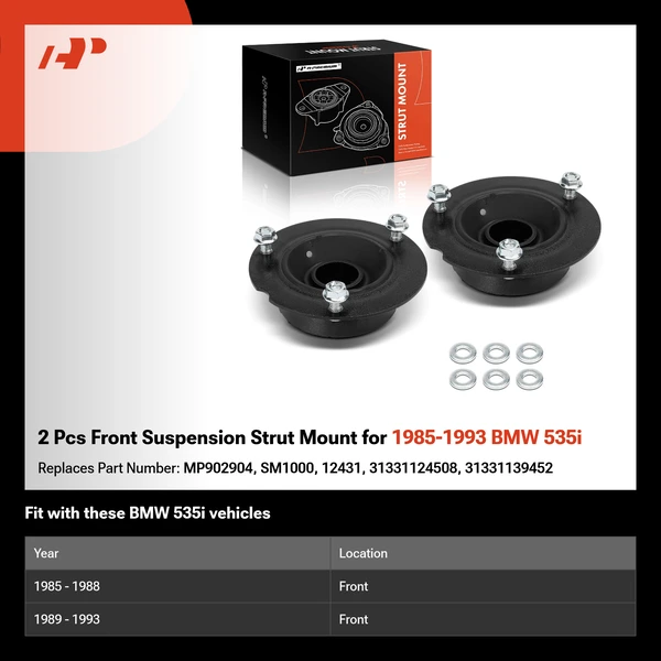2 Pcs Front Suspension Strut Mount for 1985-1993 BMW 535i