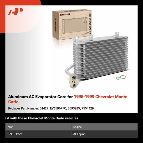 Aluminum AC Evaporator Core for 1995-1999 Chevrolet Monte Carlo