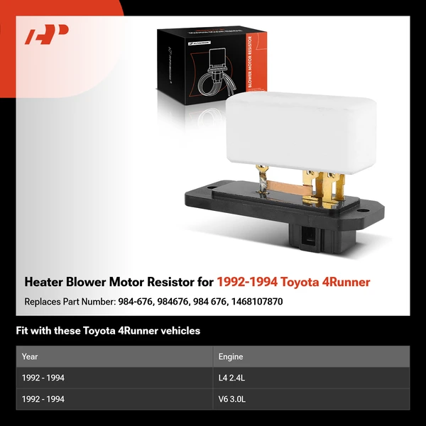 Heater Blower Motor Resistor for 1992-1994 Toyota 4Runner