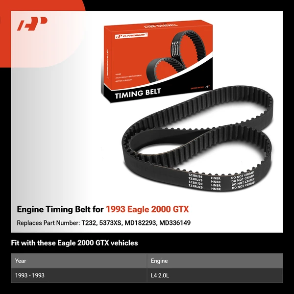Engine Timing Belt for 1993 Eagle 2000 GTX
