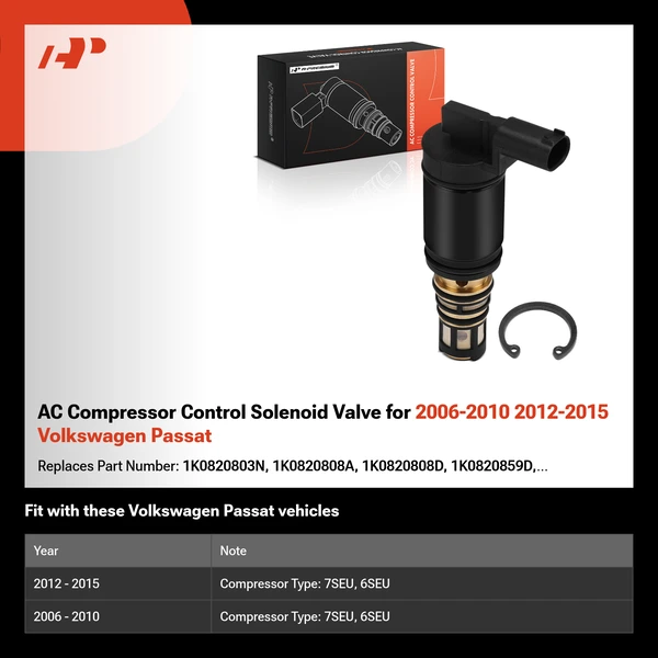 AC Compressor Control Solenoid Valve for 2006-2010 2012-2015 Volkswagen Passat