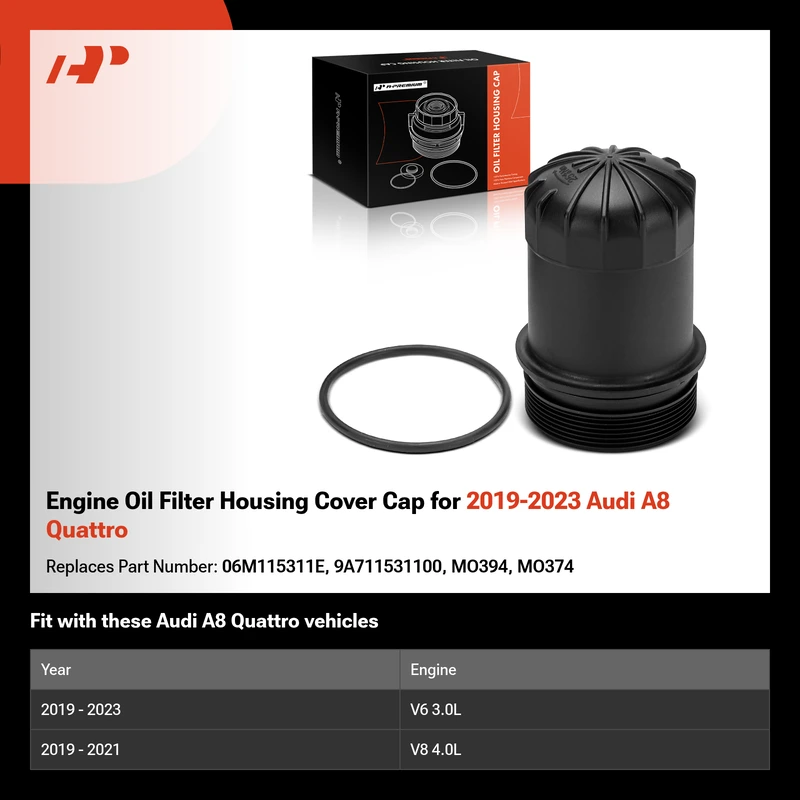 Engine Oil Filter Housing Cover Cap for 2019-2023 Audi A8 Quattro
