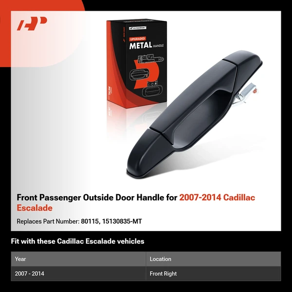 Front Passenger Outside Door Handle for 2007-2014 Cadillac Escalade