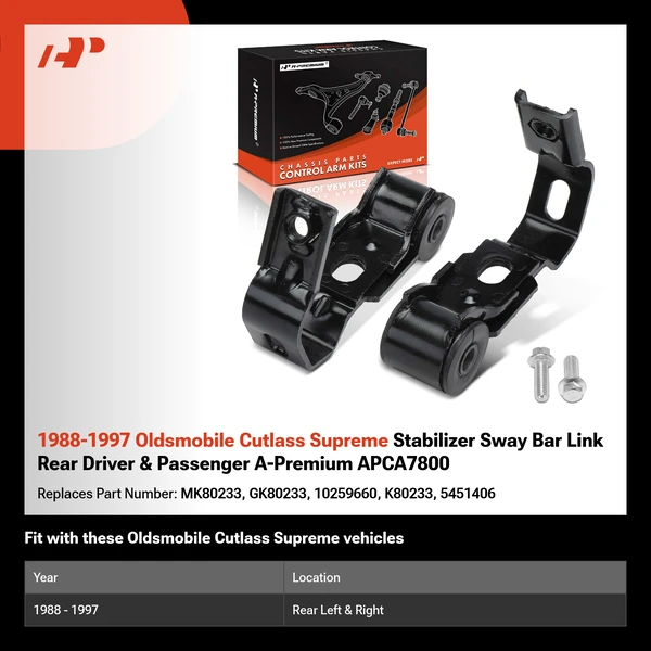 1988-1997 Oldsmobile Cutlass Supreme Stabilizer Sway Bar Link Rear Driver & Passenger A-Premium APCA7800