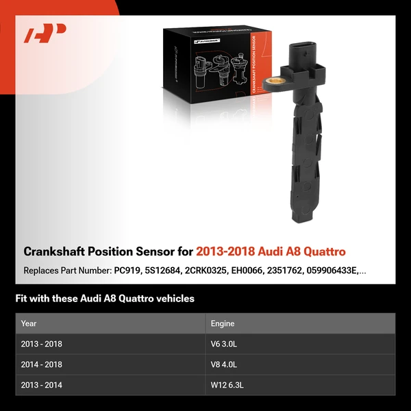 Crankshaft Position Sensor for 2013-2018 Audi A8 Quattro