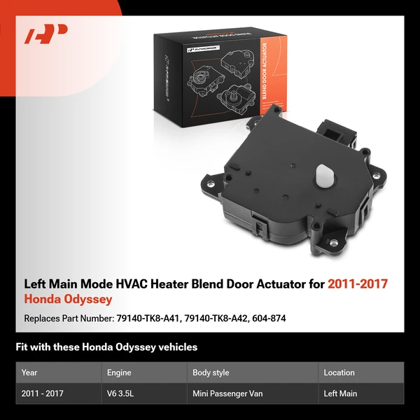 Left Main Mode HVAC Heater Blend Door Actuator for 2011-2017 Honda Odyssey