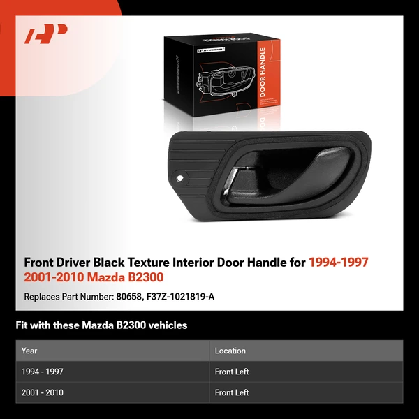 Front Driver Black Texture Interior Door Handle for 1994-1997 2001-2010 Mazda B2300