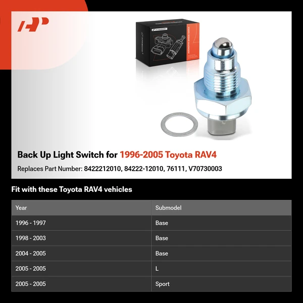 Back Up Light Switch for 1996-2005 Toyota RAV4