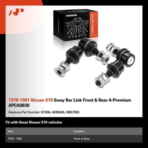 1978-1981 Nissan 510 Sway Bar Link Front & Rear A-Premium APCA0838