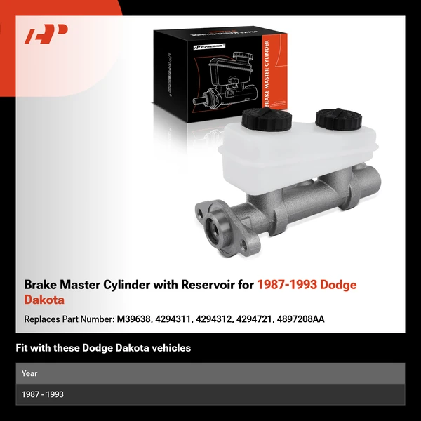 Brake Master Cylinder with Reservoir for 1987-1993 Dodge Dakota