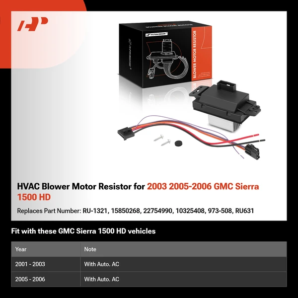 HVAC Blower Motor Resistor for 2003 2005-2006 GMC Sierra 1500 HD
