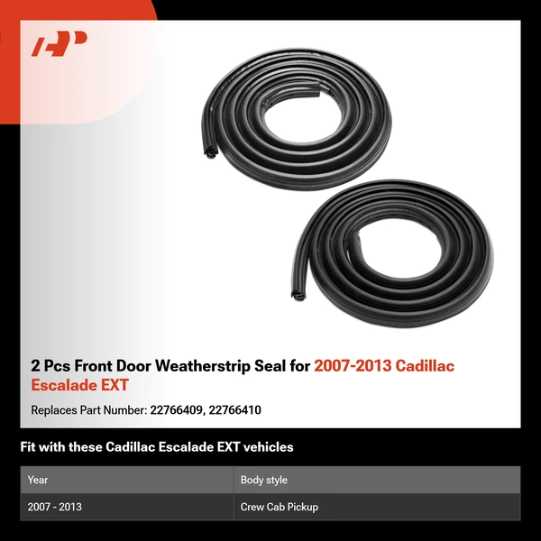 2 Pcs Front Door Weatherstrip Seal for 2007-2013 Cadillac Escalade EXT