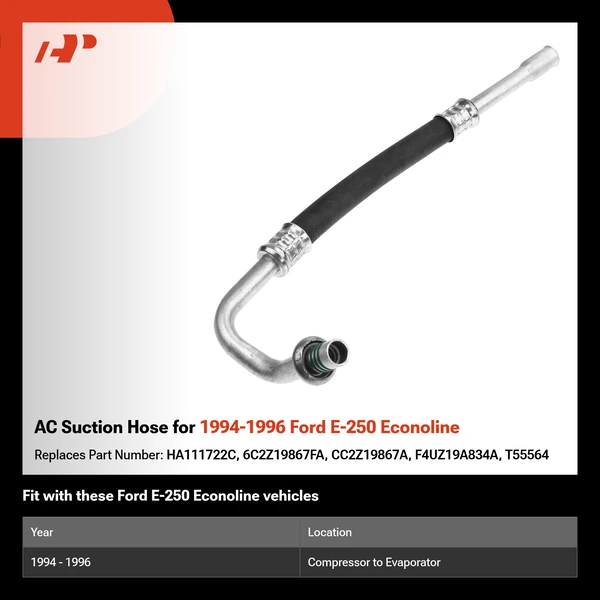 AC Suction Hose for 1994-1996 Ford E-250 Econoline