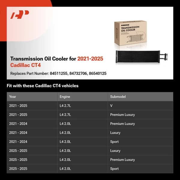 Transmission Oil Cooler for 2021-2025 Cadillac CT4