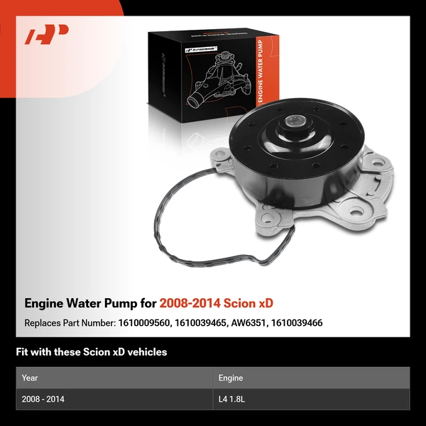 Engine Water Pump for 2008-2014 Scion xD