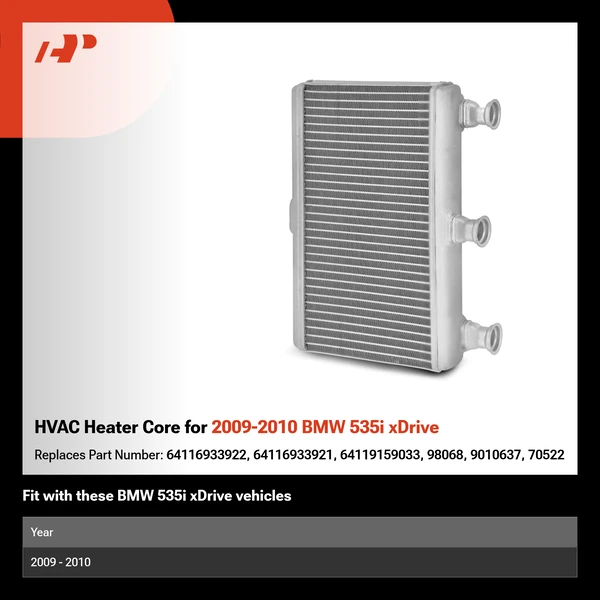 HVAC Heater Core for 2009-2010 BMW 535i xDrive