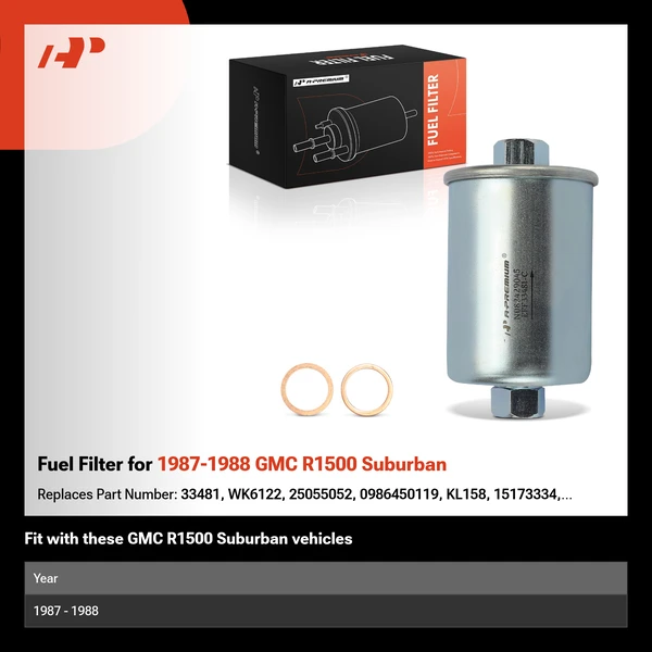Fuel Filter for 1987-1988 GMC R1500 Suburban