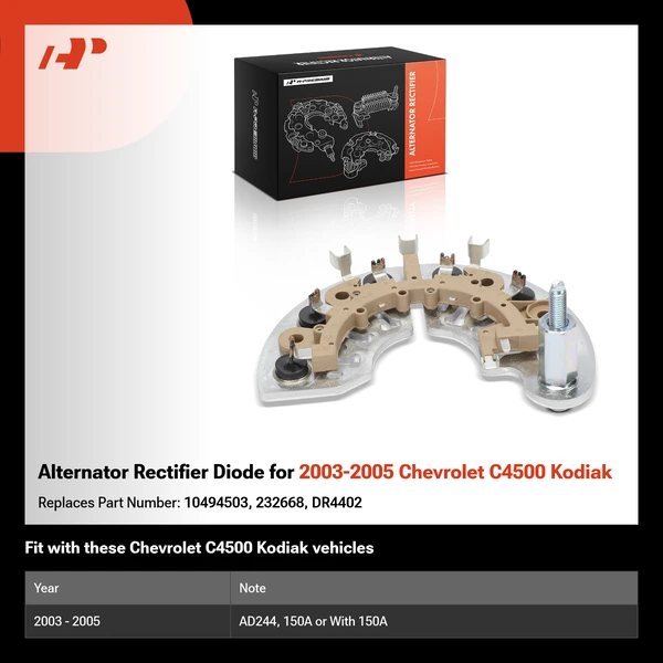 Alternator Rectifier Diode for 2003-2005 Chevrolet C4500 Kodiak