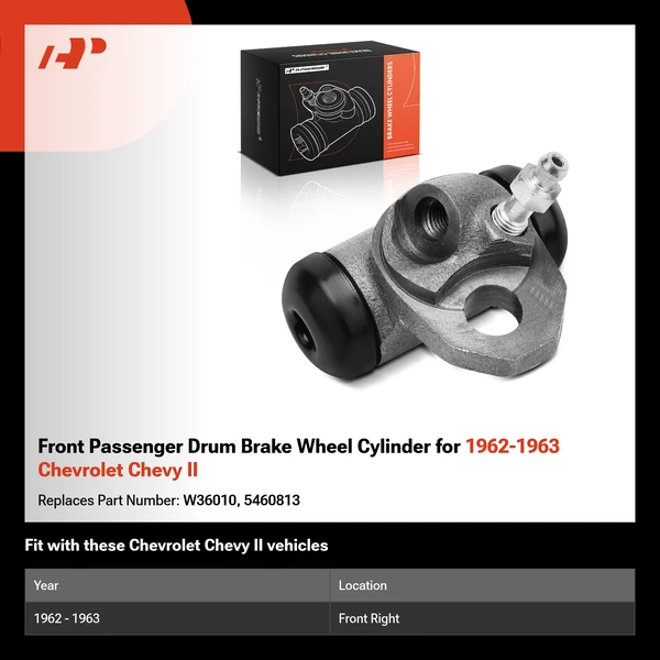 Front Passenger Drum Brake Wheel Cylinder for 1962-1963 Chevrolet Chevy II