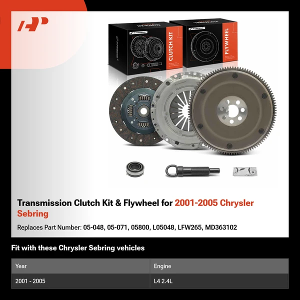 Transmission Clutch Kit & Flywheel for 2001-2005 Chrysler Sebring