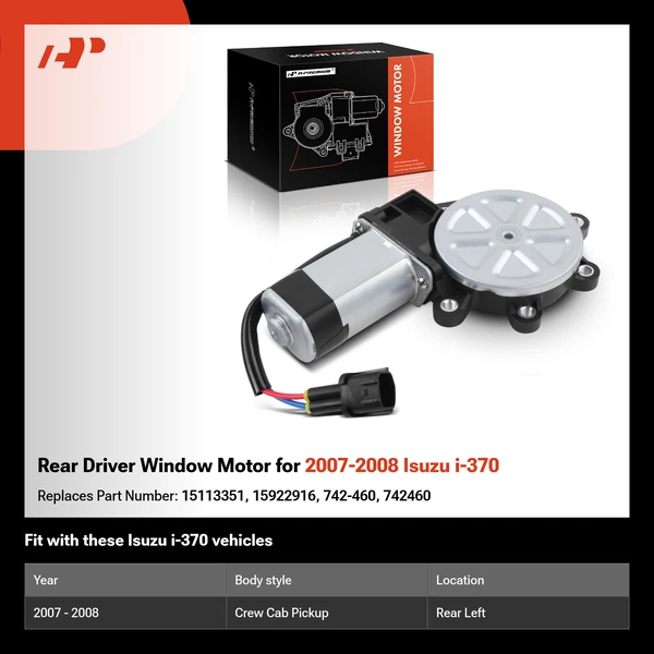 Rear Driver Window Motor for 2007-2008 Isuzu i-370