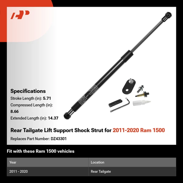 Rear Tailgate Lift Support Shock Strut for 2011-2020 Ram 1500