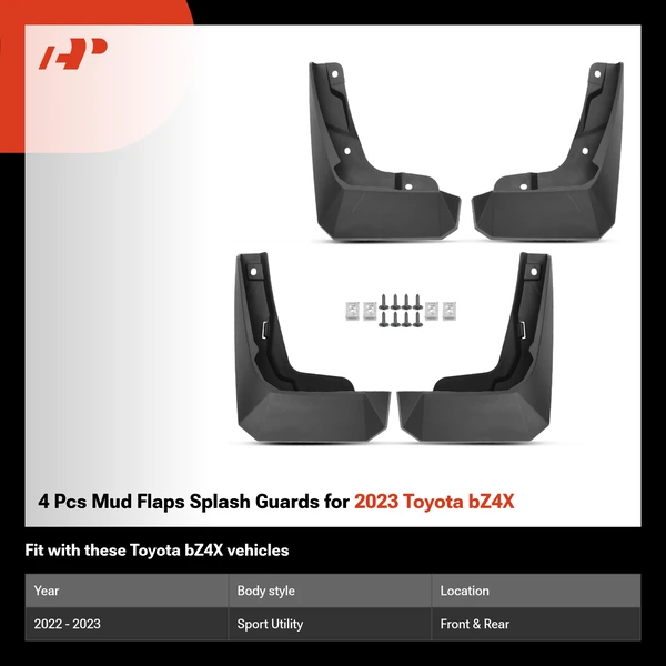 4 Pcs Mud Flaps Splash Guards for 2023 Toyota bZ4X