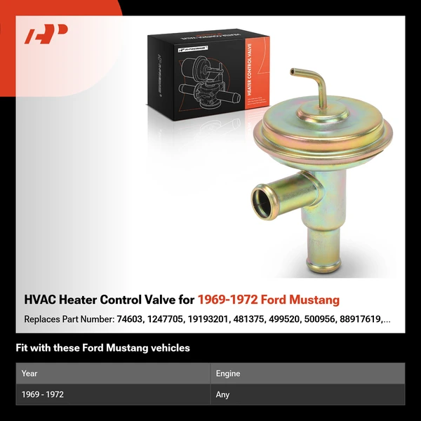 HVAC Heater Control Valve for 1969-1972 Ford Mustang